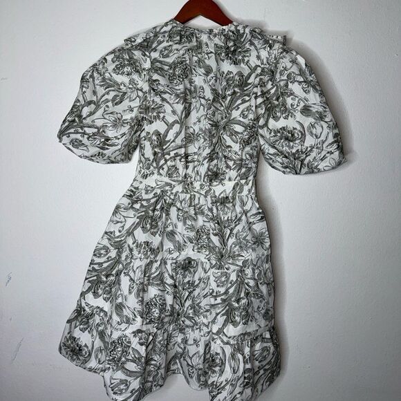 CAROLINE CONSTAS Women’s Ruffled Wrap Side-Tie Mini Dress Size XS - Picture 7 of 8